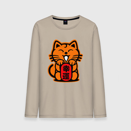 Мужской лонгслив JDM Cat / Миндальный – фото 1
