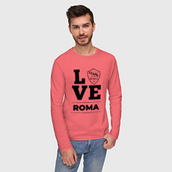 Лонгслив хлопковый мужской Roma Love Классика, цвет: коралловый — фото 2