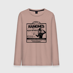 Лонгслив хлопковый мужской Live at the Palladium, NY - Ramones, цвет: пыльно-розовый