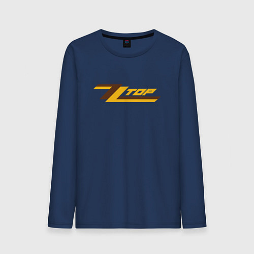 Мужской лонгслив ZZ top logo / Тёмно-синий – фото 1