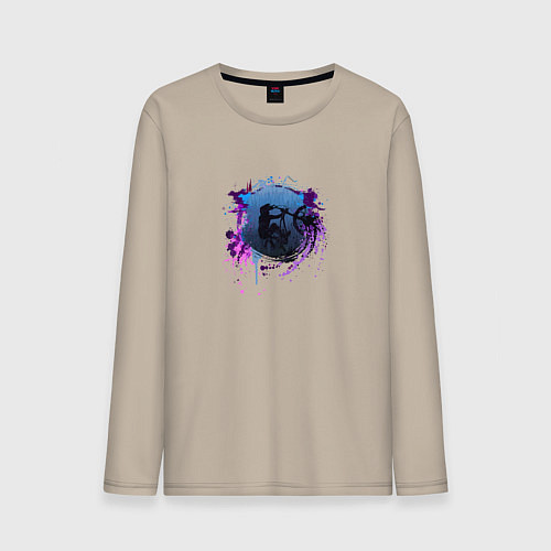 Мужской лонгслив Splash ride / Миндальный – фото 1