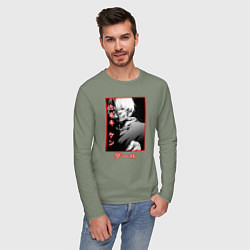 Лонгслив хлопковый мужской Kaneki KenКанеки Кен, цвет: авокадо — фото 2