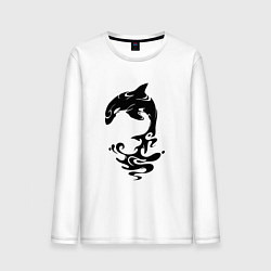 Лонгслив хлопковый мужской Чёрный Дельфин, цвет: белый