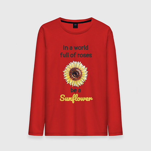 Мужской лонгслив Be a Sunflower / Красный – фото 1