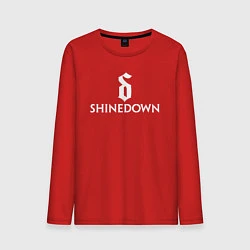 Лонгслив хлопковый мужской Shinedown логотип с эмблемой, цвет: красный