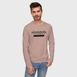 Лонгслив хлопковый мужской Horizon forbidden west - logo, цвет: пыльно-розовый — фото 2