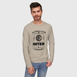 Лонгслив хлопковый мужской Inter: Football Club Number 1 Legendary, цвет: миндальный — фото 2