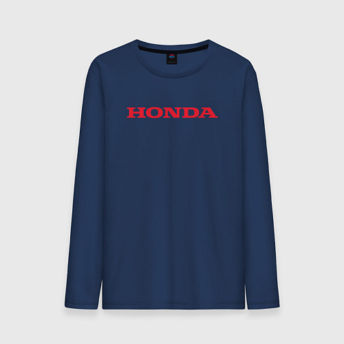 Мужской лонгслив HONDA ХОНДА LOGO спина / Тёмно-синий – фото 1