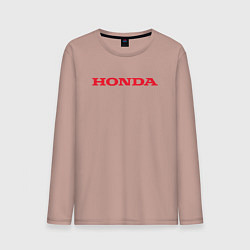 Лонгслив хлопковый мужской HONDA ХОНДА LOGO спина, цвет: пыльно-розовый