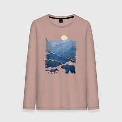 Мужской лонгслив Животные в горах