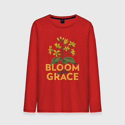 Лонгслив хлопковый мужской Bloom with grace, цвет: красный