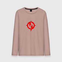 Лонгслив хлопковый мужской Chaoseum Logo Emblem спина, цвет: пыльно-розовый