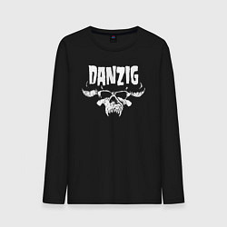 Лонгслив хлопковый мужской Danzig skull, цвет: черный