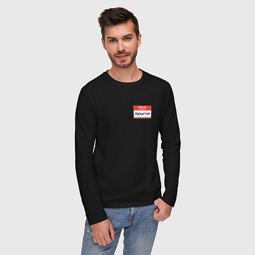 Мужской лонгслив Меня зовут Альфарий / Черный – фото 3