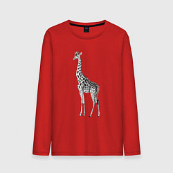 Лонгслив хлопковый мужской Грация жирафа, цвет: красный