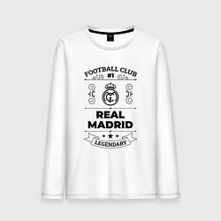 Лонгслив хлопковый мужской Real Madrid: Football Club Number 1 Legendary, цвет: белый