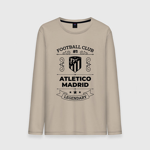 Мужской лонгслив Atletico Madrid: Football Club Number 1 Legendary / Миндальный – фото 1