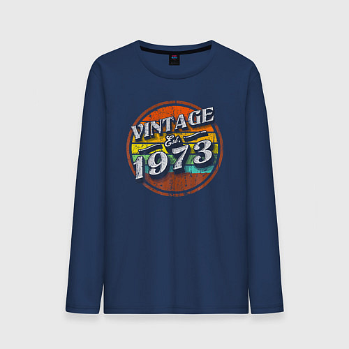 Мужской лонгслив Год изготовления 1973 / Тёмно-синий – фото 1