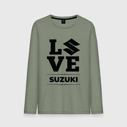 Лонгслив хлопковый мужской Suzuki Love Classic, цвет: авокадо