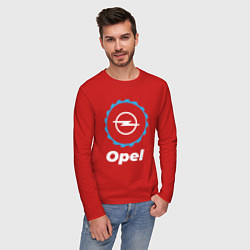 Лонгслив хлопковый мужской Opel в стиле Top Gear, цвет: красный — фото 2
