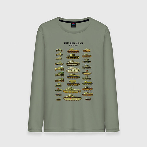 Мужской лонгслив Red Army June 1941 - Красная армия Июнь 1941 / Авокадо – фото 1