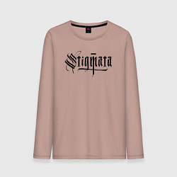 Лонгслив хлопковый мужской Stigmata логотип, цвет: пыльно-розовый