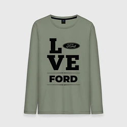 Лонгслив хлопковый мужской Ford Love Classic, цвет: авокадо