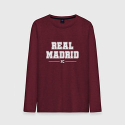 Лонгслив хлопковый мужской Real Madrid Football Club Классика, цвет: меланж-бордовый