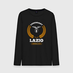 Лонгслив хлопковый мужской Лого Lazio и надпись Legendary Football Club, цвет: черный