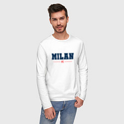 Лонгслив хлопковый мужской Milan FC Classic, цвет: белый — фото 2