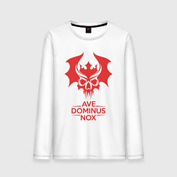 Лонгслив хлопковый мужской Ave Dominus Nox клич повелителей ночи, цвет: белый