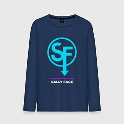 Мужской лонгслив Символ Sally Face в неоновых цветах