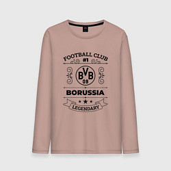 Лонгслив хлопковый мужской Borussia: Football Club Number 1 Legendary, цвет: пыльно-розовый