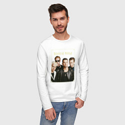 Лонгслив хлопковый мужской Keep Calm and Enjoy the Silence - Depeche Mode, цвет: белый — фото 2