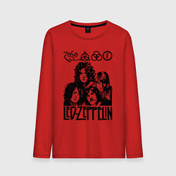 Лонгслив хлопковый мужской Led Zeppelin Black, цвет: красный