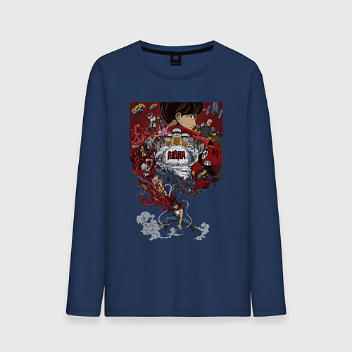 Мужской лонгслив Akira - cyberpunk mutant / Тёмно-синий – фото 1
