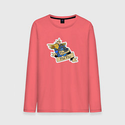 Лонгслив хлопковый мужской Робаут Жиллиман в стиле Симпсонов, цвет: коралловый