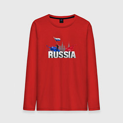 Мужской лонгслив Russia объемный текст