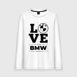 Лонгслив хлопковый мужской BMW love classic, цвет: белый
