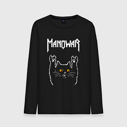 Лонгслив хлопковый мужской Manowar rock cat, цвет: черный