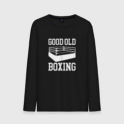 Лонгслив хлопковый мужской Good Old Boxing, цвет: черный