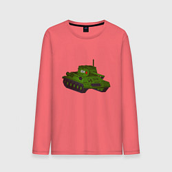 Лонгслив хлопковый мужской Самый обычный танк, цвет: коралловый