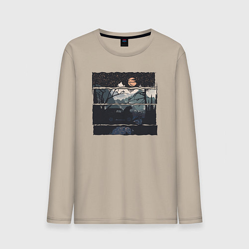 Мужской лонгслив Внедорожник и медведь / Миндальный – фото 1