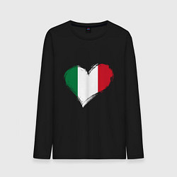 Лонгслив хлопковый мужской Сердце - Италия, цвет: черный
