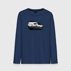 Лонгслив хлопковый мужской Бездорожье без дорог, цвет: тёмно-синий
