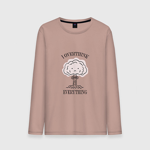 Мужской лонгслив I Overthink Everything / Пыльно-розовый – фото 1