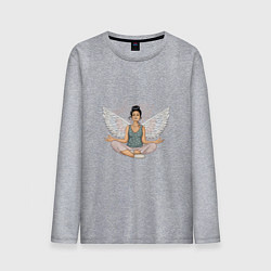Лонгслив хлопковый мужской Ангельская медитация домохозяйки, цвет: меланж