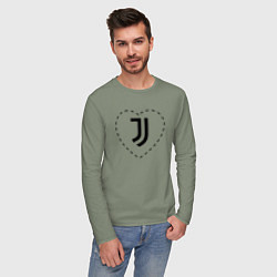 Лонгслив хлопковый мужской Лого Juventus в сердечке, цвет: авокадо — фото 2
