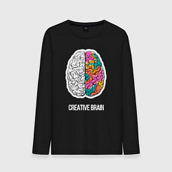 Лонгслив хлопковый мужской Creative Brain, цвет: черный
