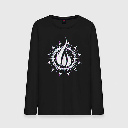 Мужской лонгслив In flames - logo neon / Черный – фото 1